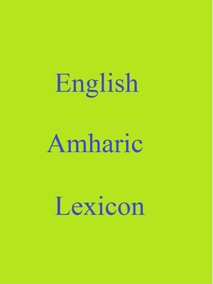 cover image of English Amharic Lexicon